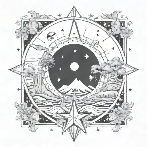 Star Tarot Card Inspired Design Featuring Nature Scene