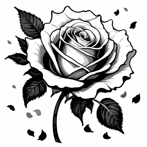 Rose With Petals Falling Off