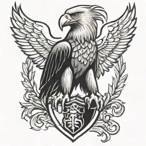 Crest Heraldry Eagle Sitting