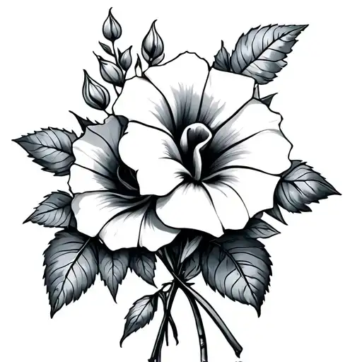 Rose And Morning Glory Flower Bouquet