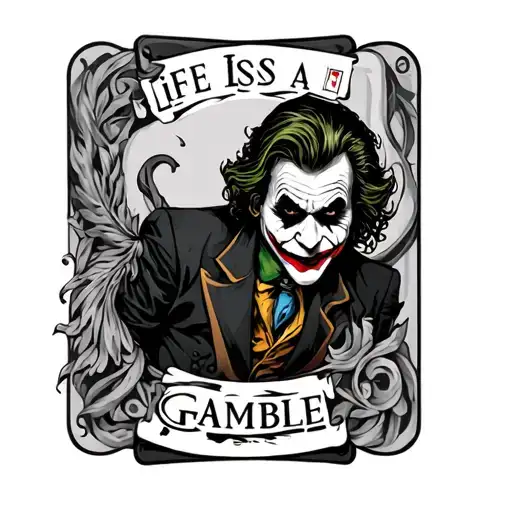 Joker Card Featuring Life Is A Gamble