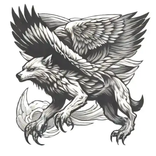 Wolf Eagle Flying Bear Standing