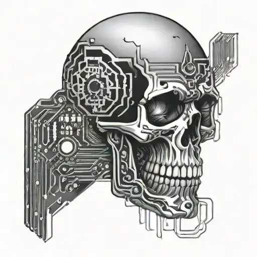 Skull Computer Circuit Board Design