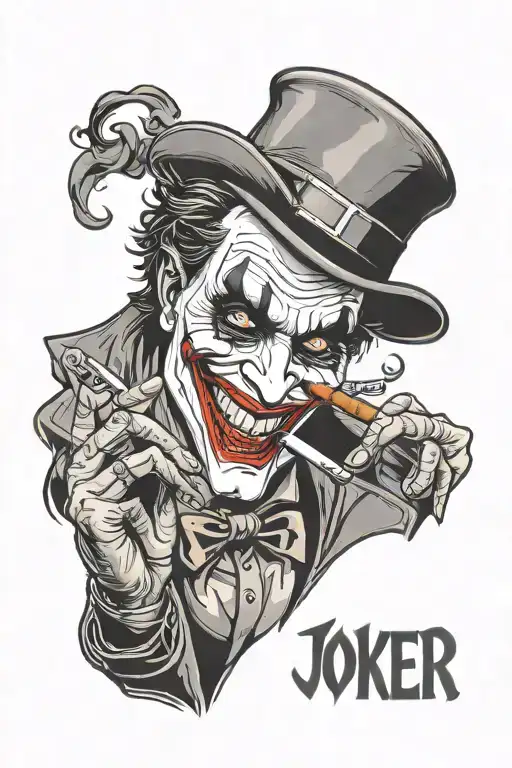 Joker Smoking A Cigar Old English Lettering Saying South Side With 298 Underneath
