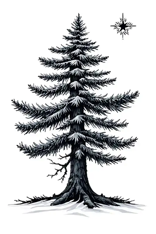 Fir Tree And North Star