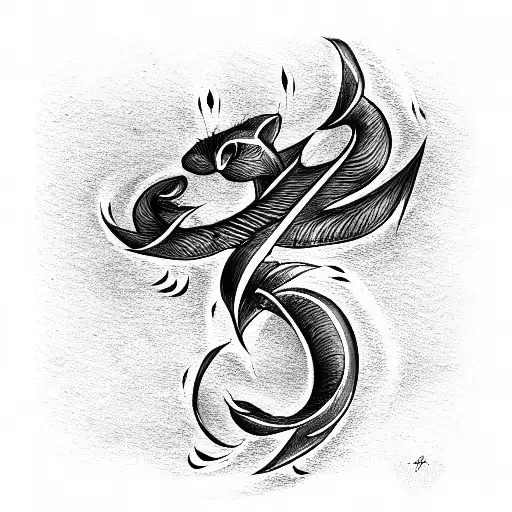 Mustela And Gothic Calligraphy