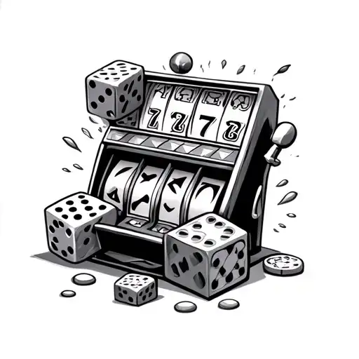 Slot Machines And Dice Black Grey