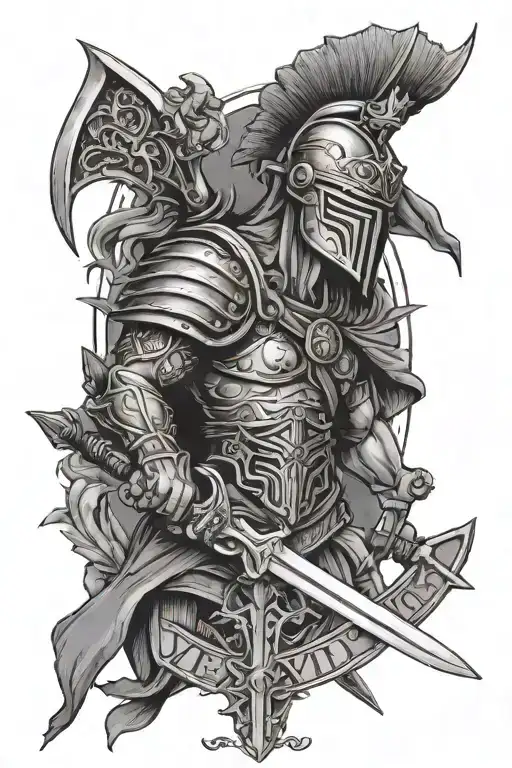 Veni Vidi Vici With Sword And Warrior