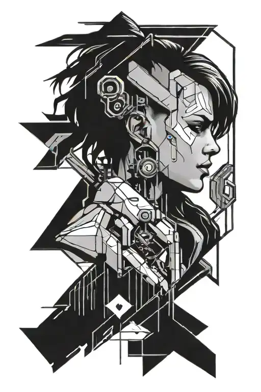 Cyberpunk 2077 Geometrical Line Art