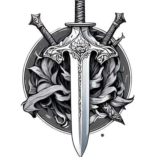 Sword That Goes Down Full Arm Sleeve