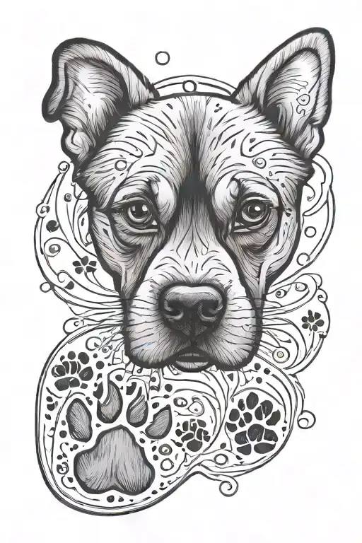 Dog In Dog Paw Print