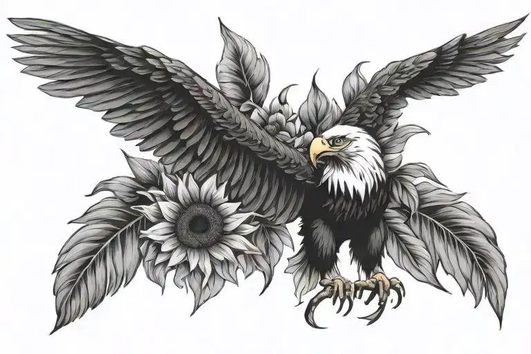 Eagle And Sunflower
