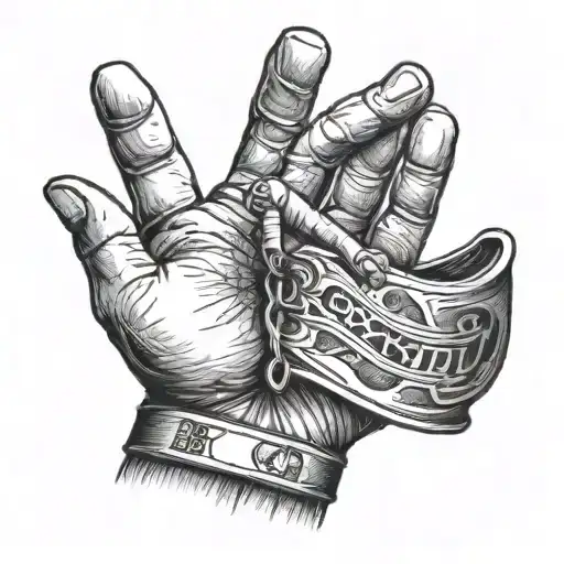 Fathers Hand With Hospital Bracelet