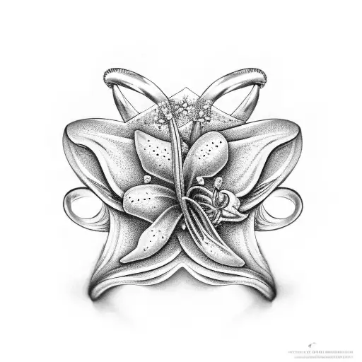 Stargazer Lily Growing From Set Of Wedding Rings