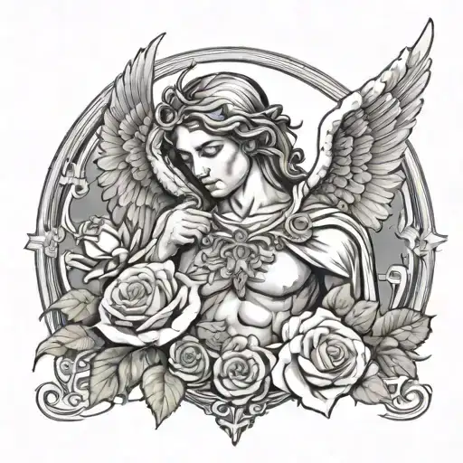 Arch Angel Micheal With Roses