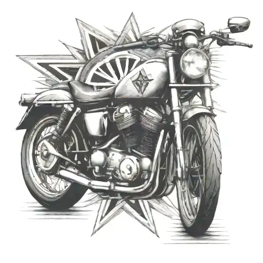 Motorcycle With Nt And Star Of David Incorporated In Design