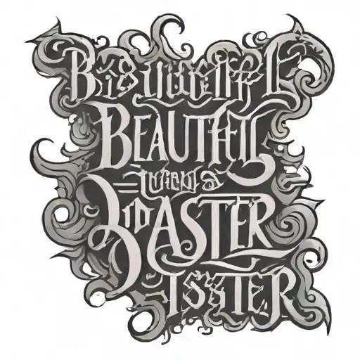 Ambigram Beautiful Disaster Turns