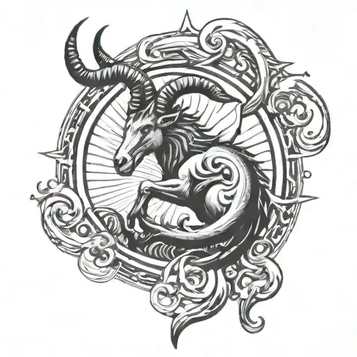 Capricorn Inside Logo Combined Sun