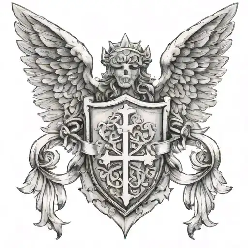 Coat Of Arms Of An Angel Wrapped In Shackles