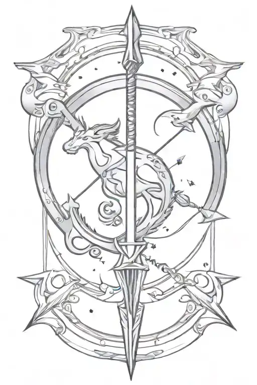 Sagittarius Arrow With Taurus Sign