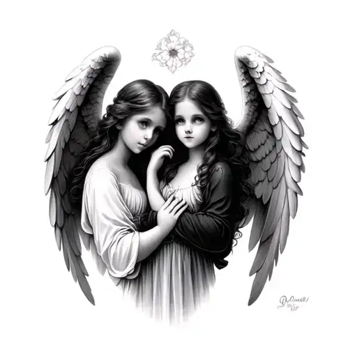 3 Angel Daughter Holding