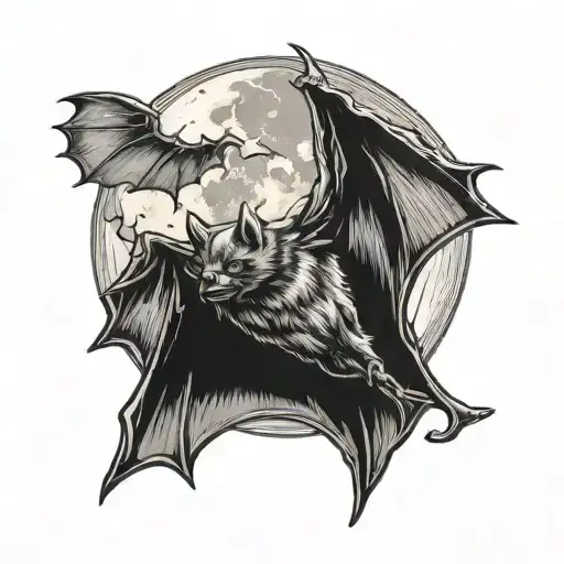 Bat With Moon Rising