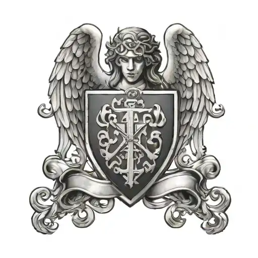 Coat Of Arms Of An Angel Wrapped In Shackles