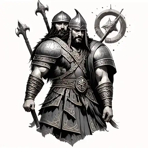 Viking And Roman Warriors