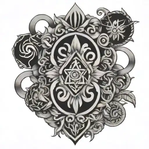 Friends And Cult Symbol Intertwined