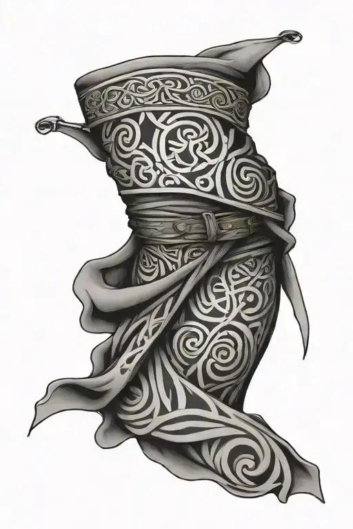 Scottish Celtic Kilt Wrapped Confedarate Flag Downward Spiral