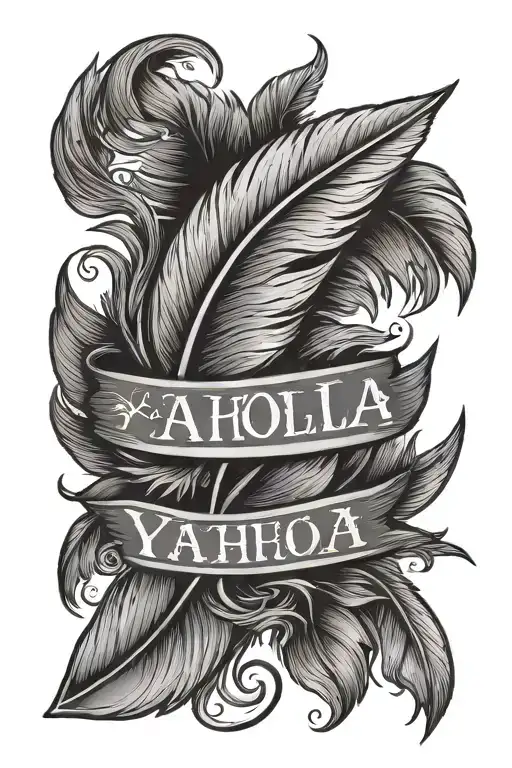 A Feather With The Word Yahola In It