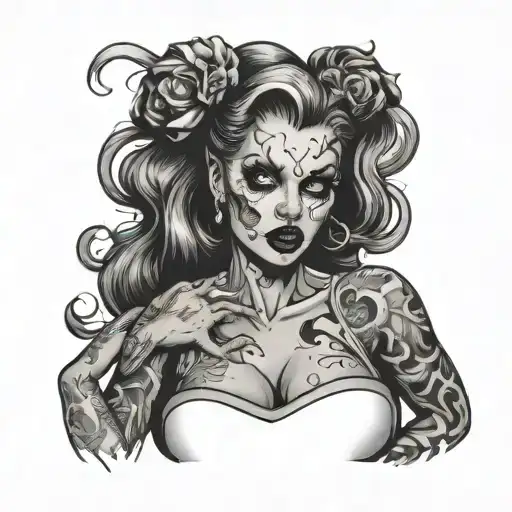 Scary Zombie Pin Up Girl