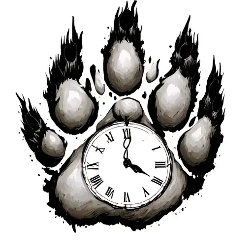 Paw Print Forming Clock Hands