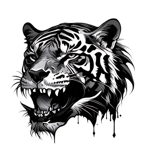 Tiger Skull Surrounded