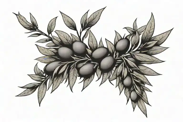 Kaizen Symbol Surrounded By Olive Branches