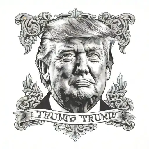 A Portrait Of Trump With The Inscription Trump