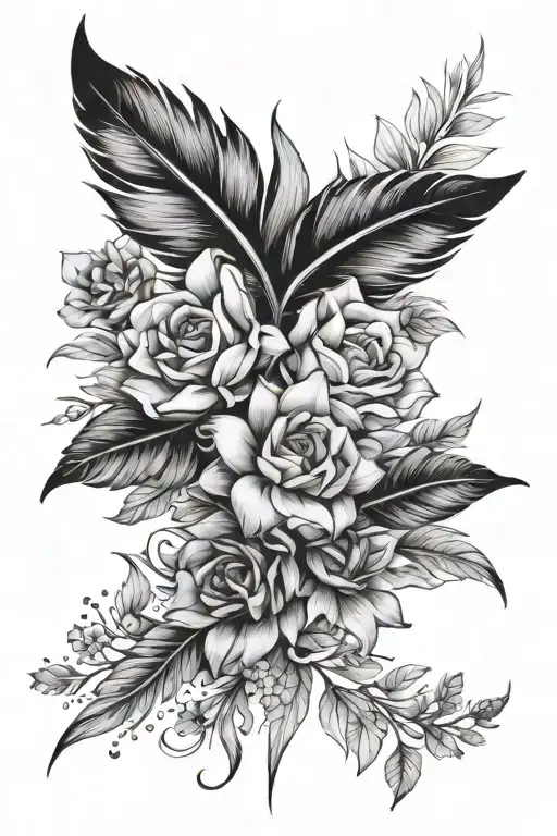 December And July Birth Flowers With Feather