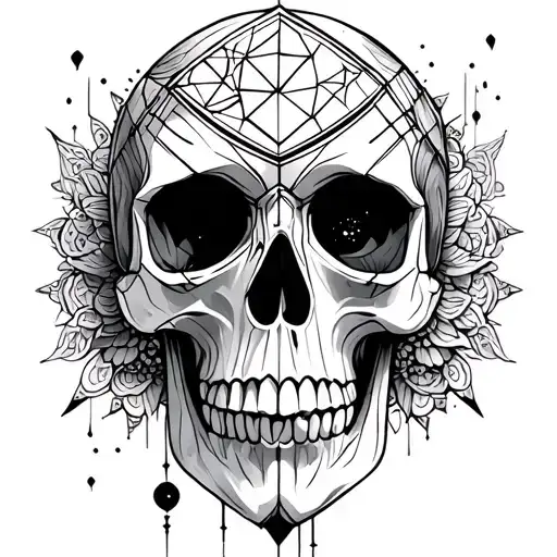Skull Boho Universe Geometrical