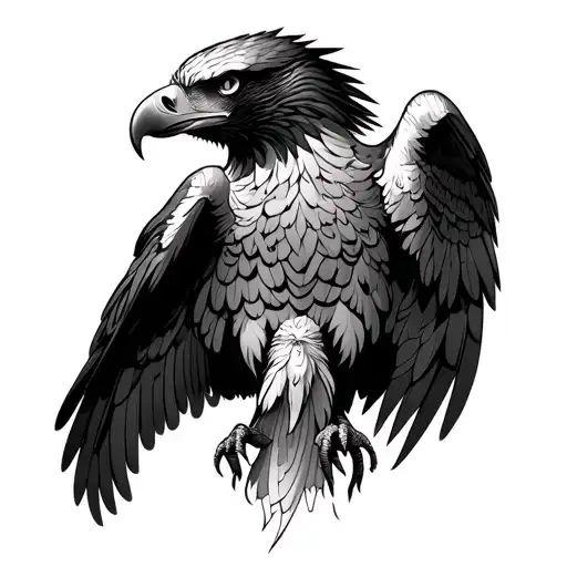 Eagle Wings Back Tattoo Design