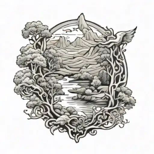 A Camouflage Pattern Incorporating Elements Of Irish Landscapes