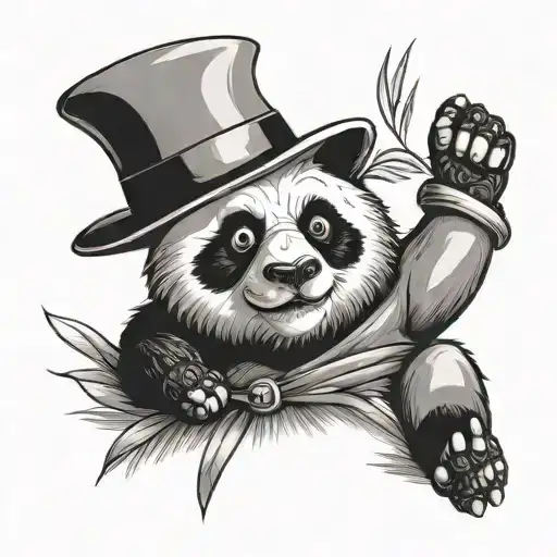 Panda Wearing Jokers Hat Sitting