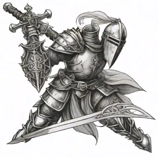 Knight Pulling Sword