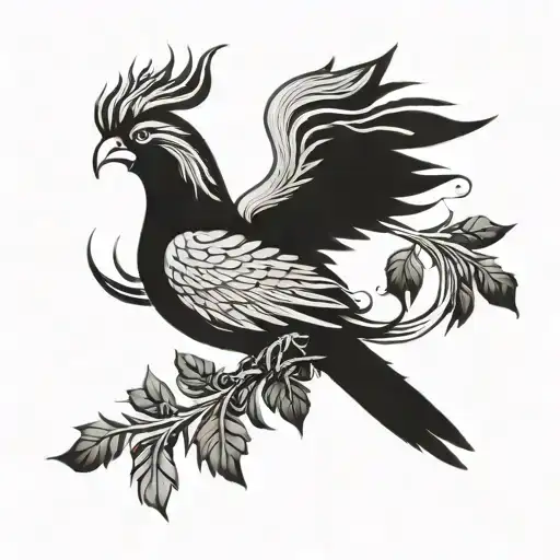Phoenix With Wreath Of Laurel Leaves