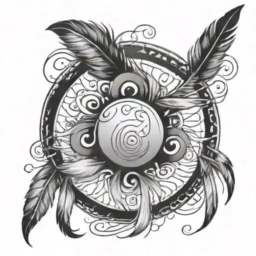 Enso Circle With Feathers Forming