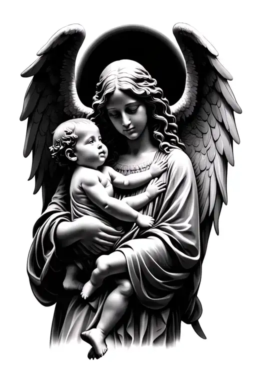 Weeping Angel Holding A Baby