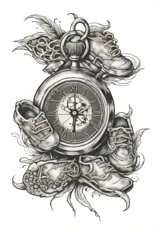 Roman Numeral Stopwatch Baby Footprints