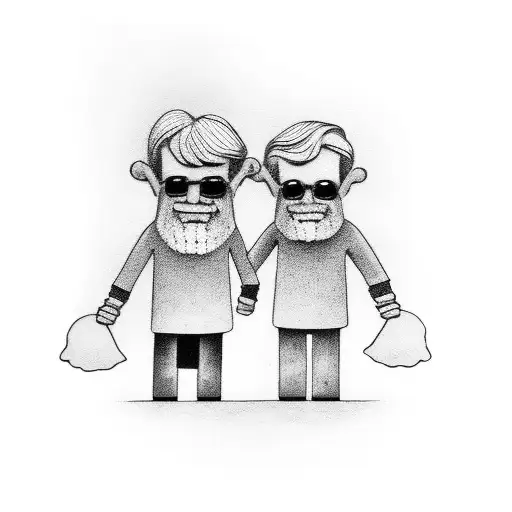 Grandpa And Grandson Holding Hands