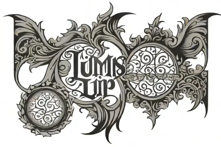 Filigree Surrounding Script Omnis Vir Lupus