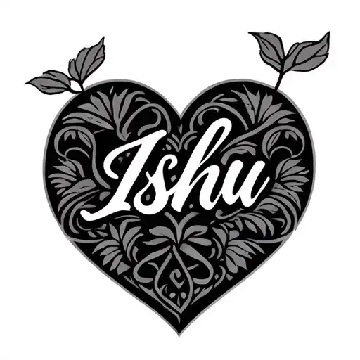 I Need A Simple Outline With My Wife Name Ishu And Symbol Of Love
