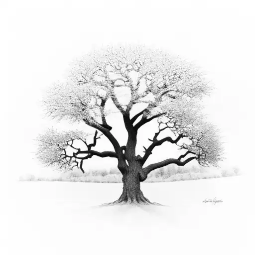 Oak Tree With No Leaves